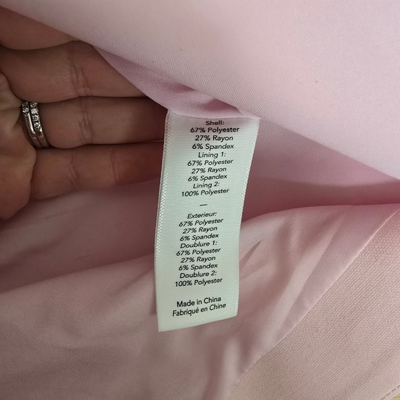 LIKELY Pink Criss Cross Neck Sheath Dress Knee Length Size 8 - Picture 4 of 11